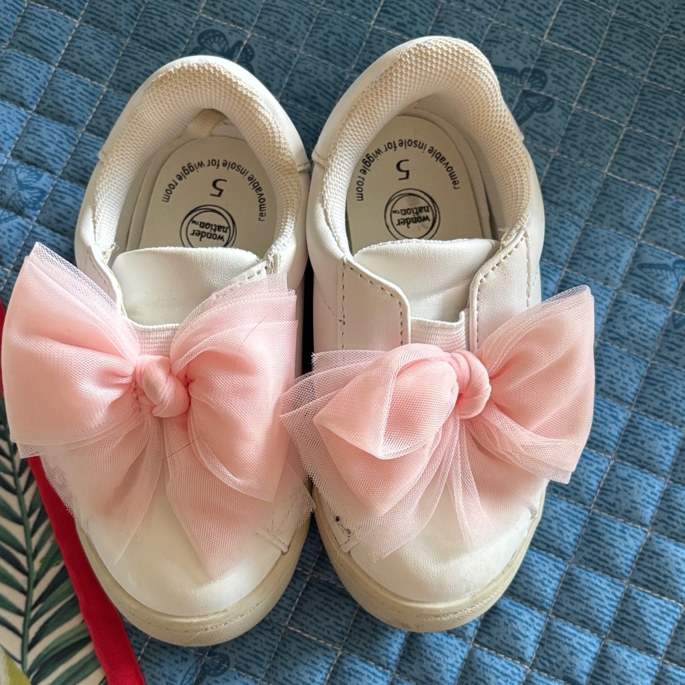 Kids Sneakers with Pink Bow
